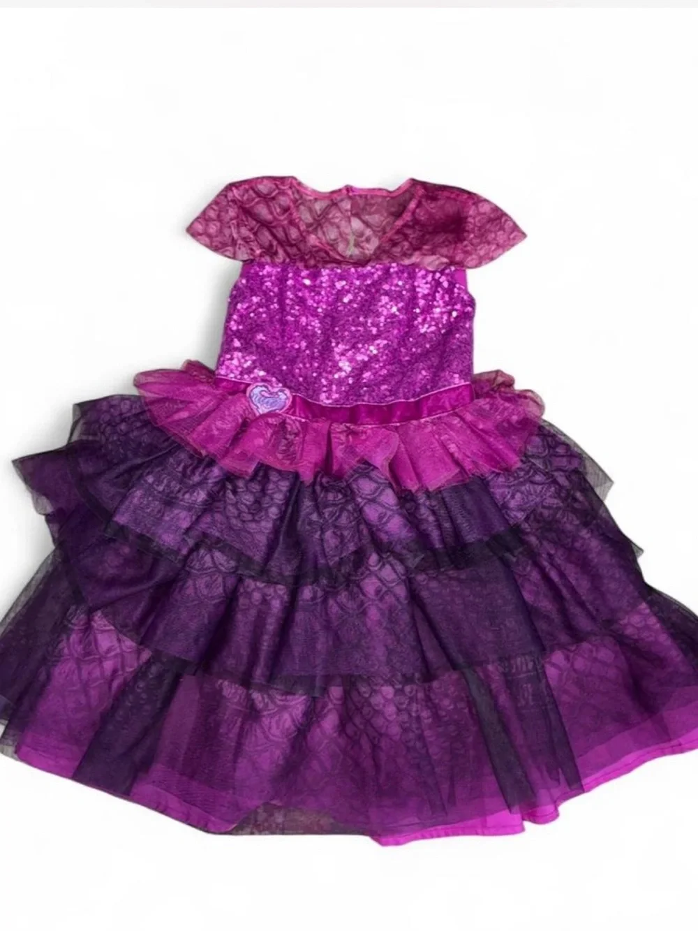 Descendants Disney Sparkling Purple Sequin & Layered Tulle Costume Dress